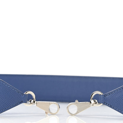 Hermes Epsom 40mm Tressage Shoulder Strap Bleu Brighton Capucine Bleu Saphir 5 of 6