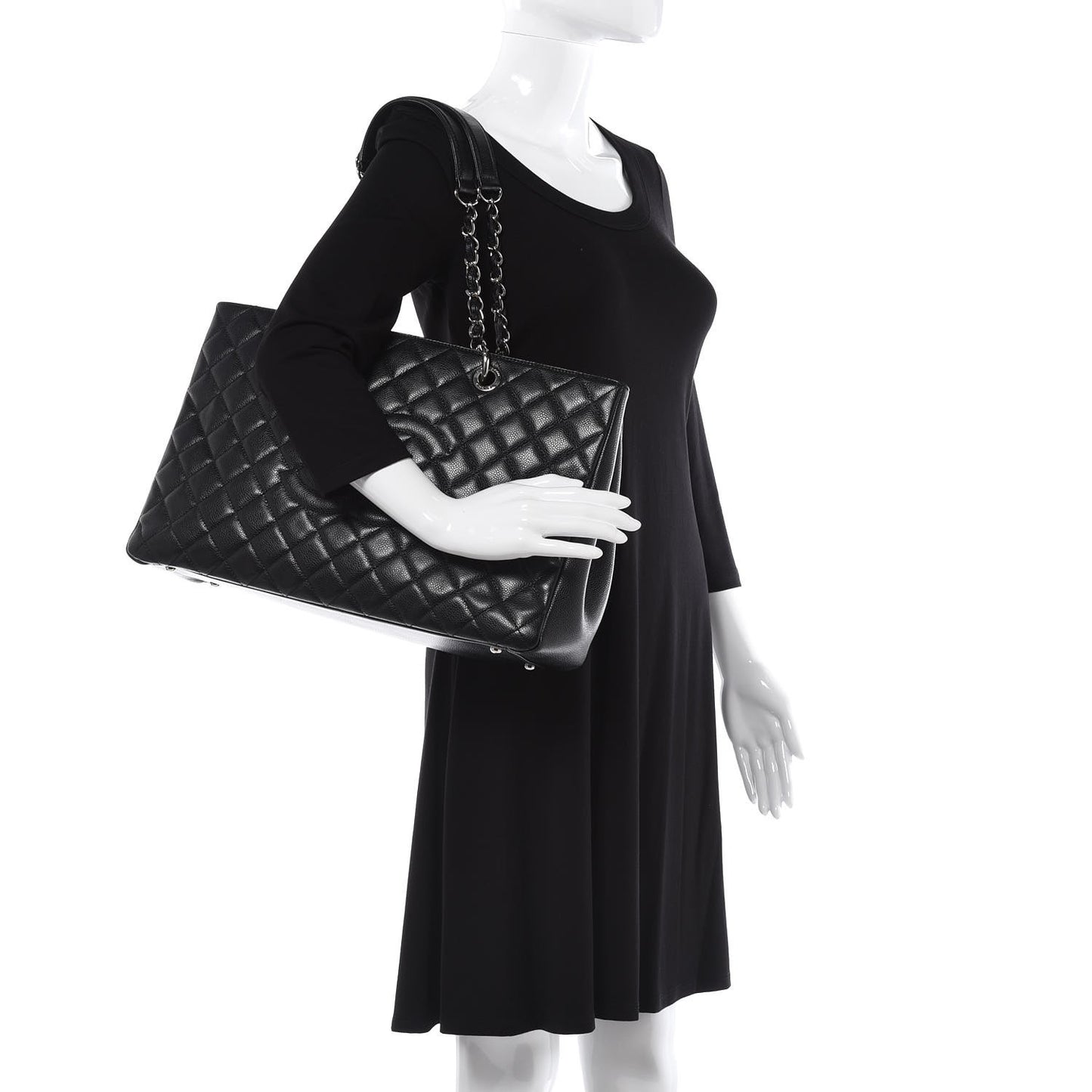 Caviar Quilted XL Grand Shopping Tote GST Black