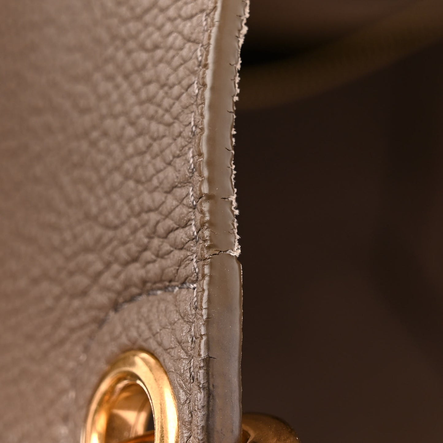 Soft Grained Calfskin Sangle Bucket Bag Taupe