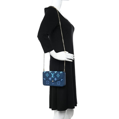 Louis Vuitton Empreinte Monogram Giant Felicie Pochette Chain Wallet Gradient Blue 2 of 9