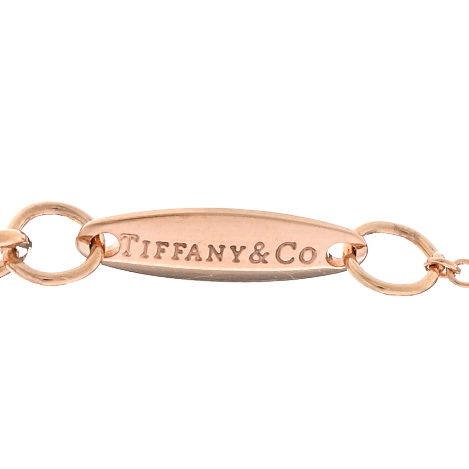 Tiffany 18K Rose Gold Diamond Mini Elsa Peretti Bean Pendant Necklace 4 of 5