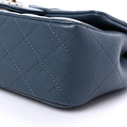 Chanel Caviar Quilted Mini Rectangular Flap Dark Grey 9 of 11