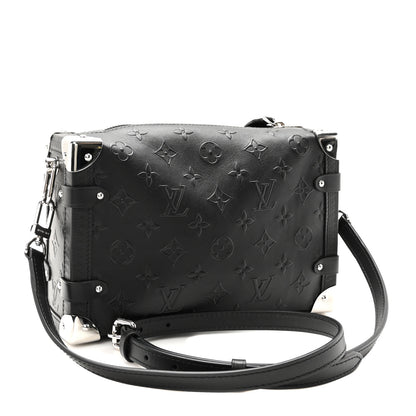 Louis Vuitton Calfskin Debossed Monogram Side Trunk Black 3 of 9