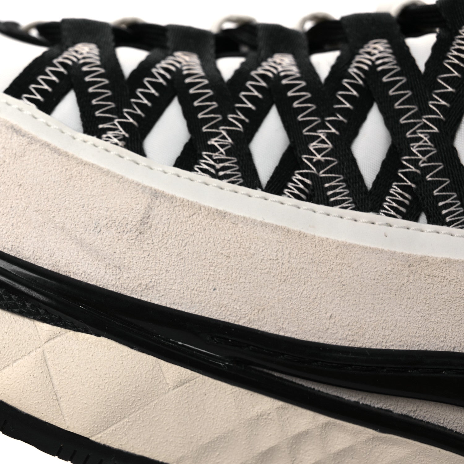 Chanel Fabric Suede Calfskin CC Sneakers 39.5 White Black 11 of 12
