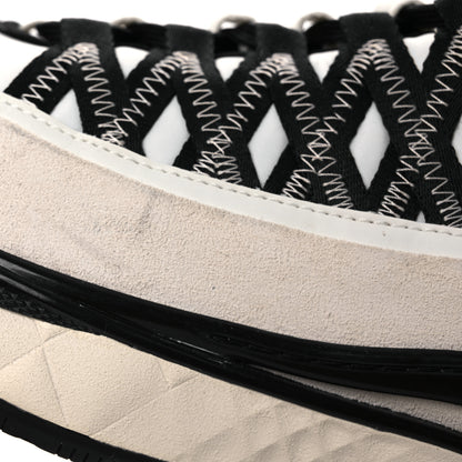 Chanel Fabric Suede Calfskin CC Sneakers 39.5 White Black 11 of 12