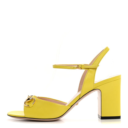 Gucci Malaga Kid Horsebit Lady 75mm Sandals 38.5 Acid Lime 1 of 9