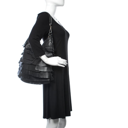 Saint Laurent Chevre Leather Ruffle Saint Tropez Black 2 of 10