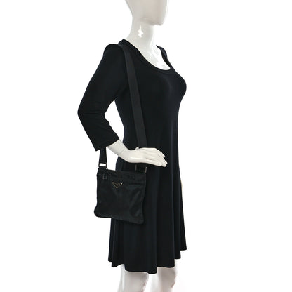 Prada Nylon Flat Messenger Bag Black 2 of 11