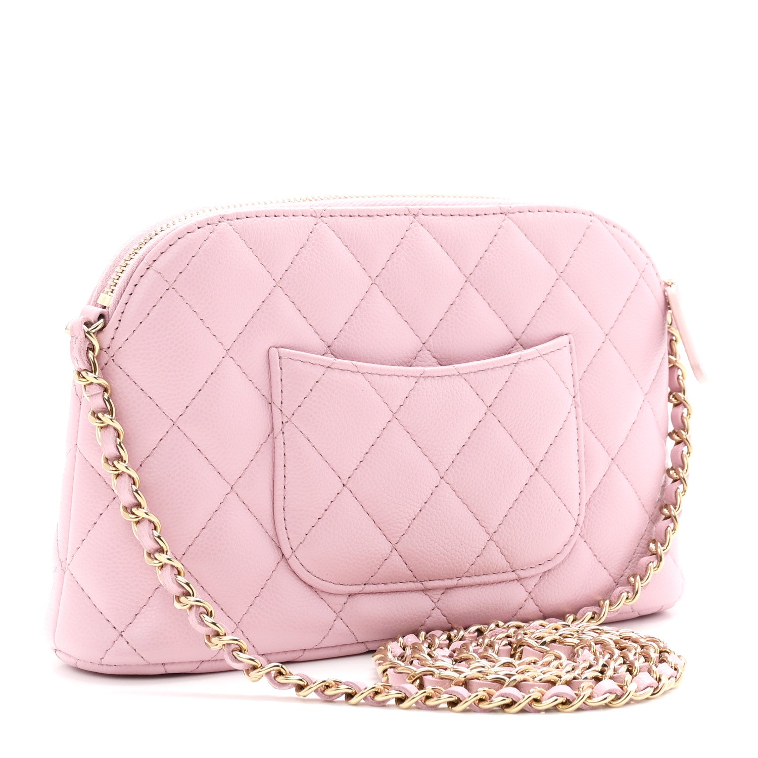 Chanel Caviar Quilted Classic Clutch With Chain Pink 3 of 11