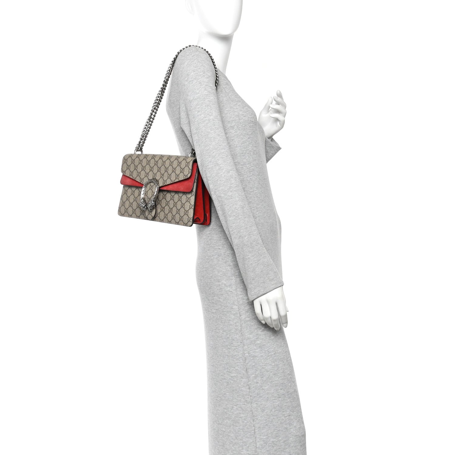 Gucci GG Supreme Monogram Small Dionysus Shoulder Bag Red 2 of 16