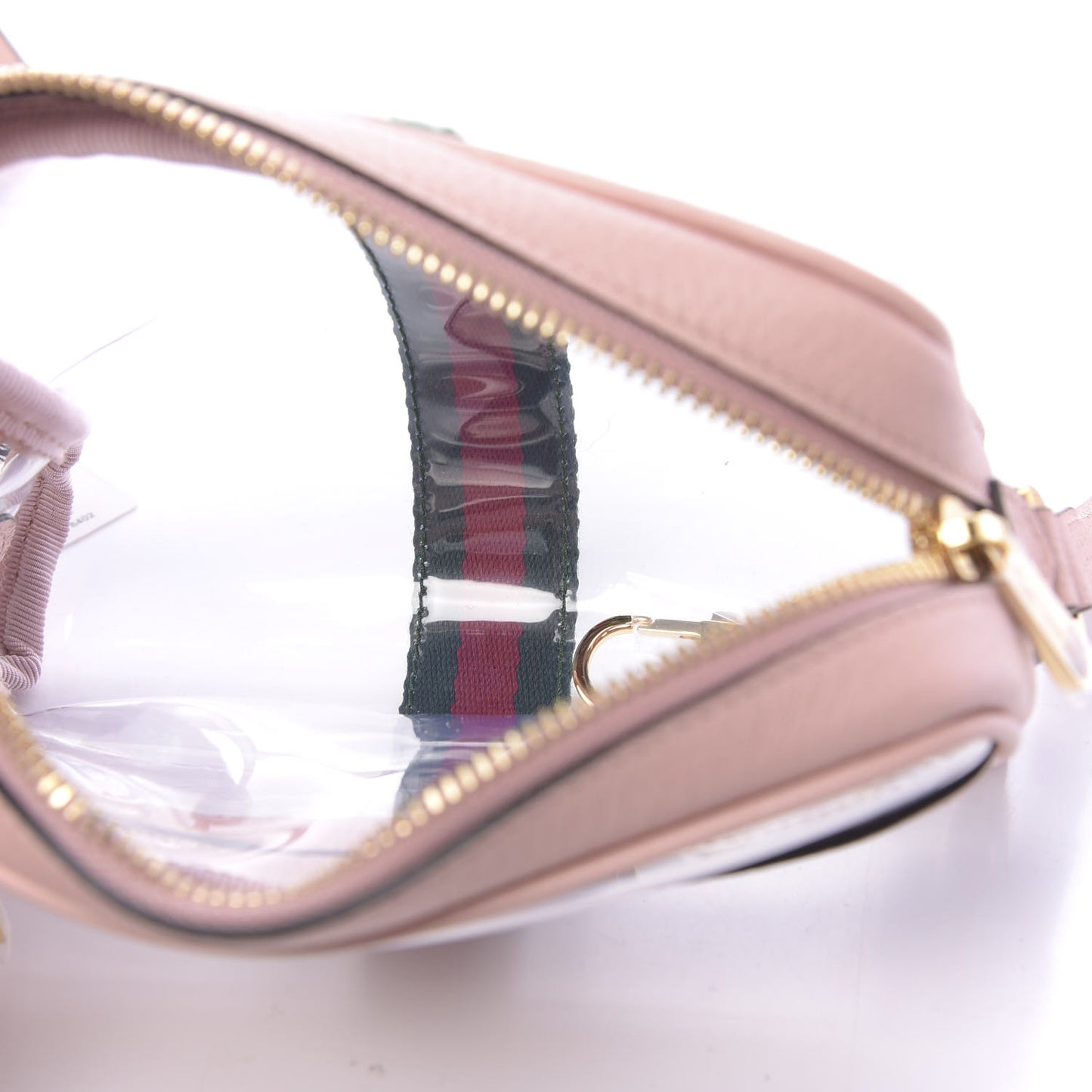 Vinyl Web Mini Ophidia Transparent Shoulder Bag Perfect Pink
