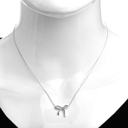 Tiffany Sterling Silver Small Bow Pendant Necklace 2 of 4