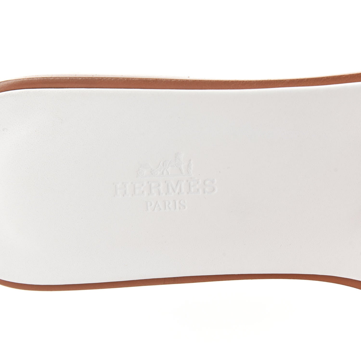 Hermes Box Calfskin Oran Sandals 40 White 7 of 9