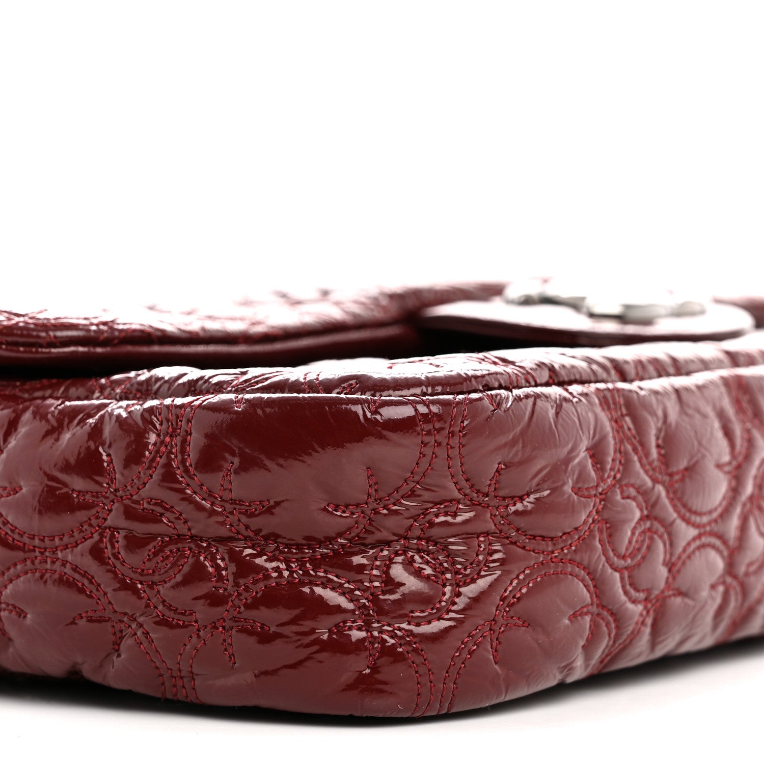 Chanel Vinyl Rock In Moscow Single Flap Dark Red 9 of 11