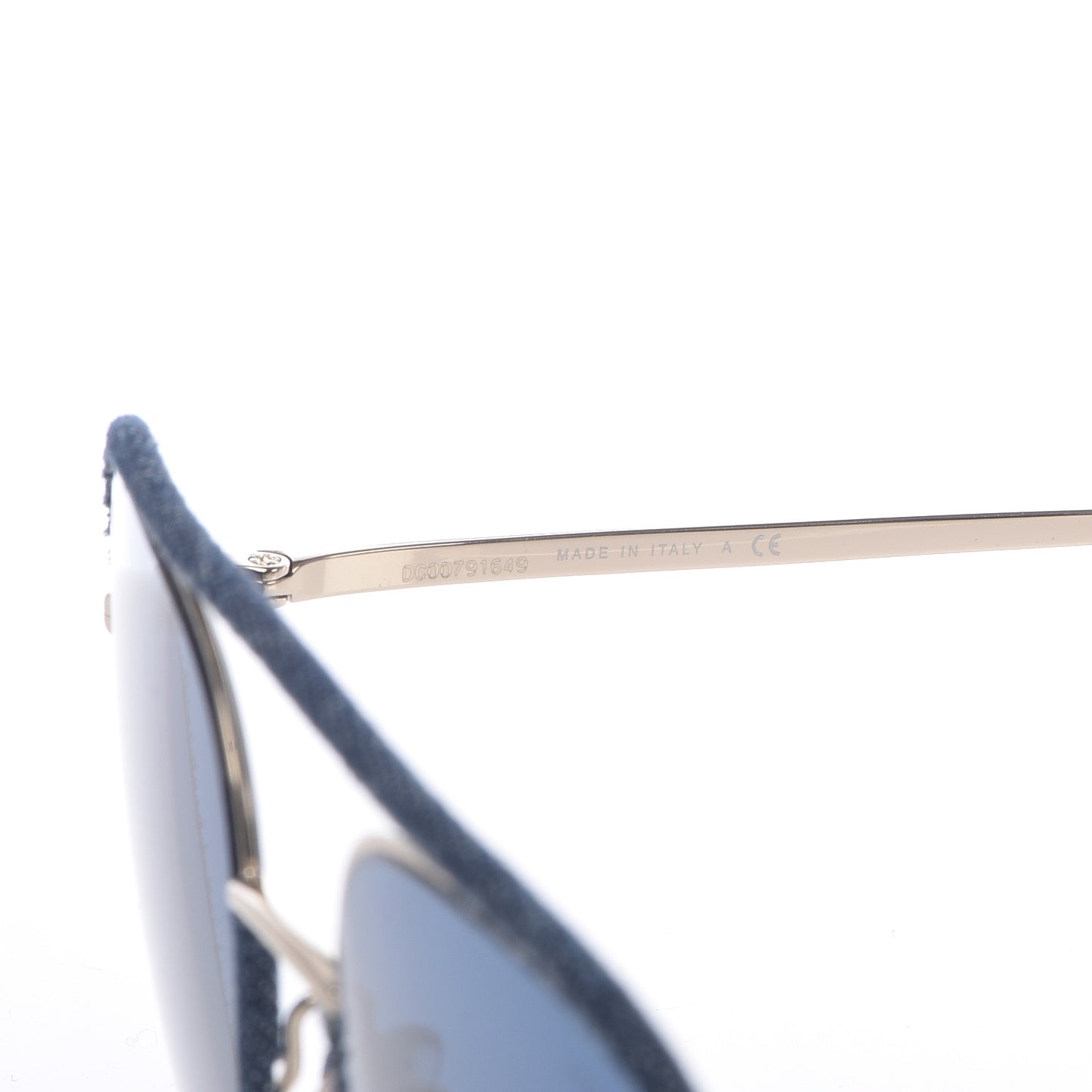 Metal Denim Pilot Sunglasses 4249-J Gold Dark Blue