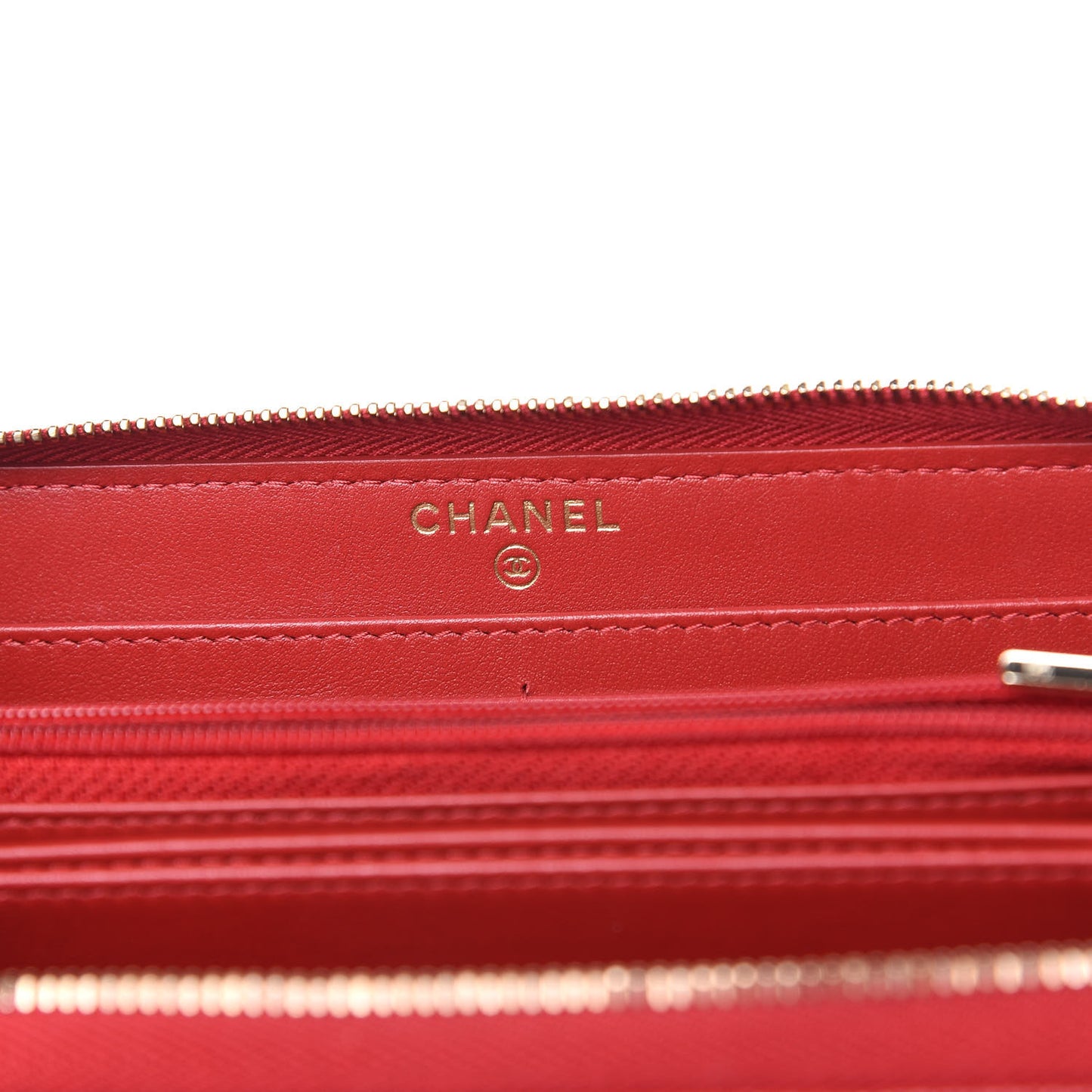 Caviar Quilted Large Gusset Zip Around Wallet Red