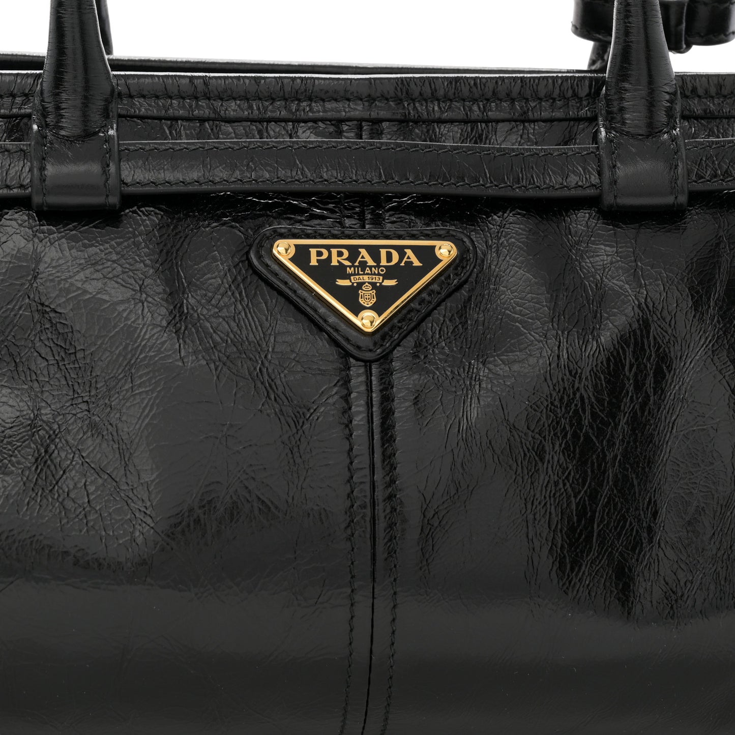 Shiny Nappa Medium Shoulder Bag Black