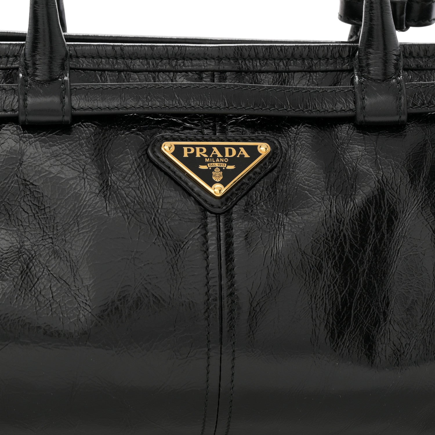 Prada Shiny Nappa Medium Shoulder Bag Black 8 of 10