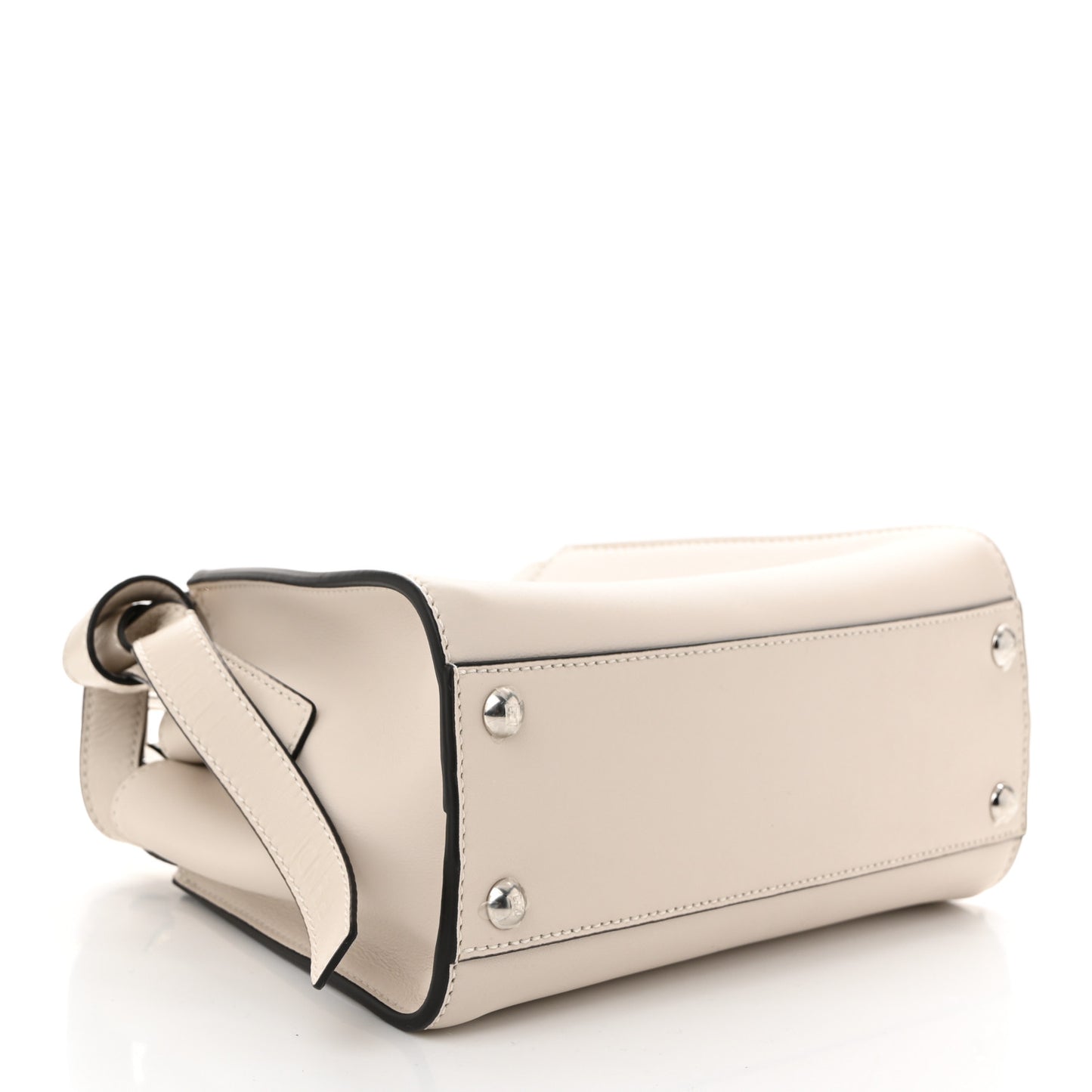 Vitello Seta Suede FF Mini Peekaboo Iconic Satchel Uovo Sigaro Marrone