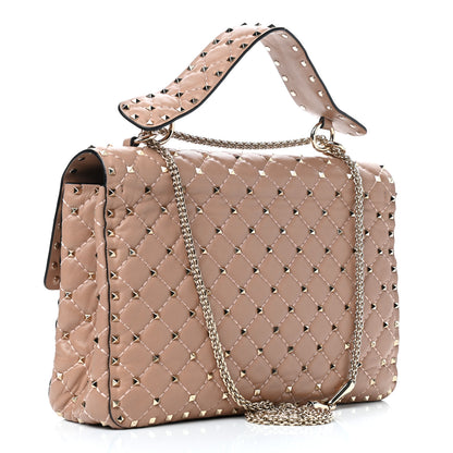 Valentino Garavani Nappa Large Rockstud Spike Shoulder Bag Soft Noisette 2 of 10
