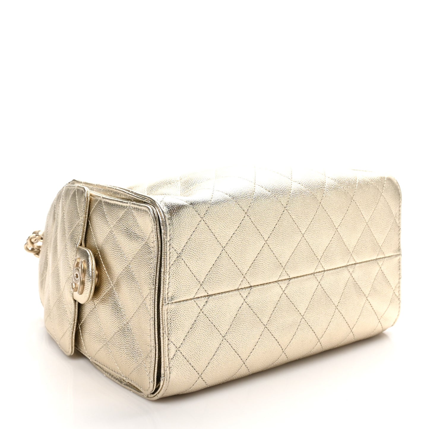 Metallic Caviar Quilted Small Chanel 25 Hobo Gold