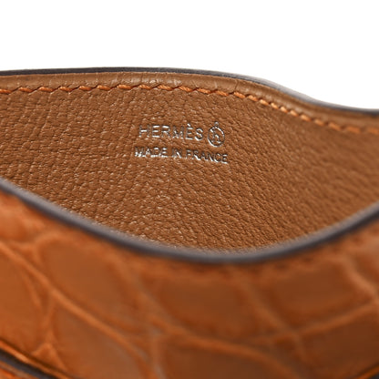 Hermes Matte Alligator Petit H Card Case Orange Caramel 6 of 7