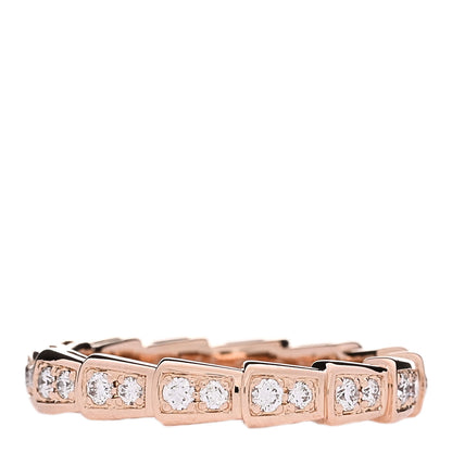 Bulgari 18K Rose Gold Diamond Serpenti Viper Band Ring  54 7 1 of 5