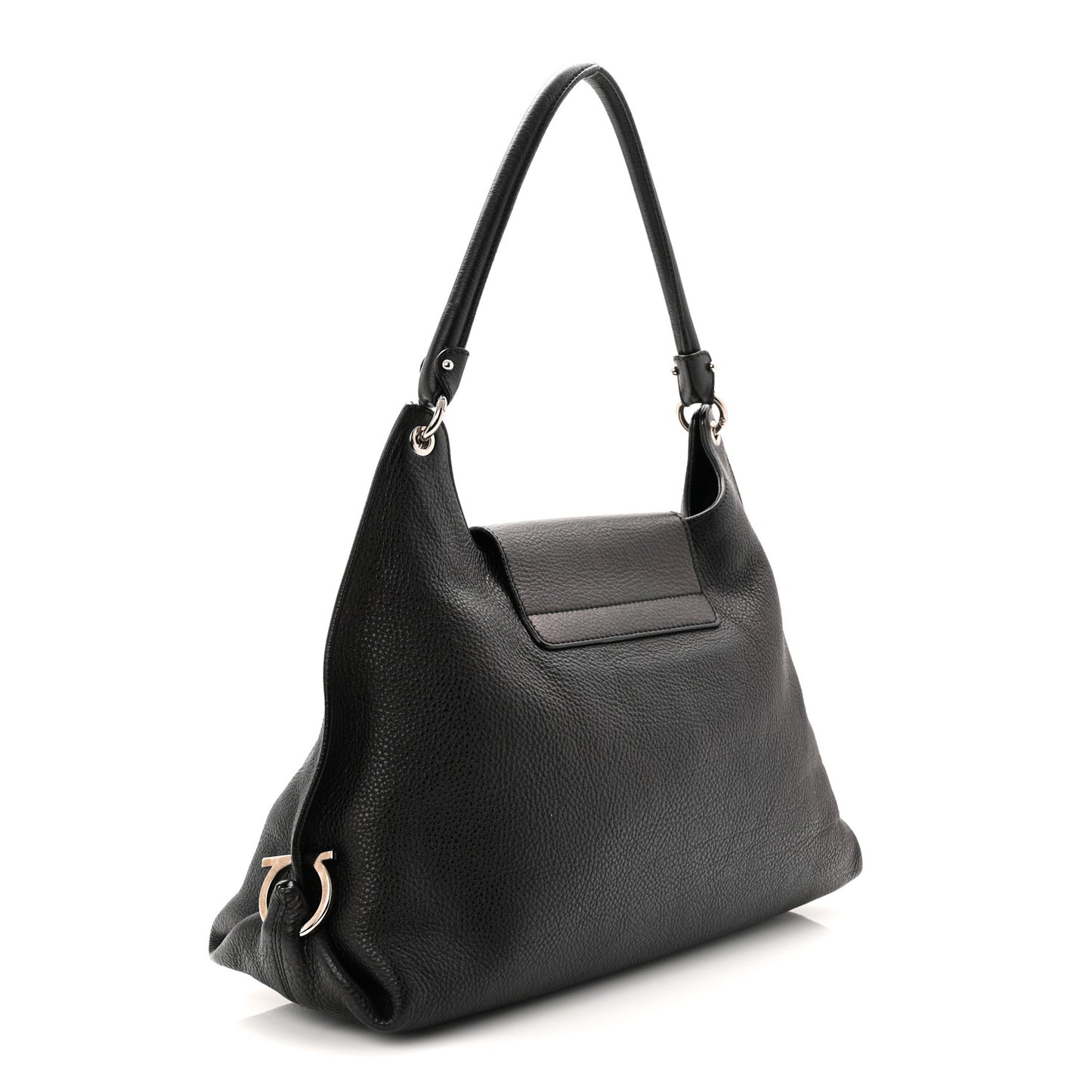 Calfskin Fanisa Gancini Large Hobo Black