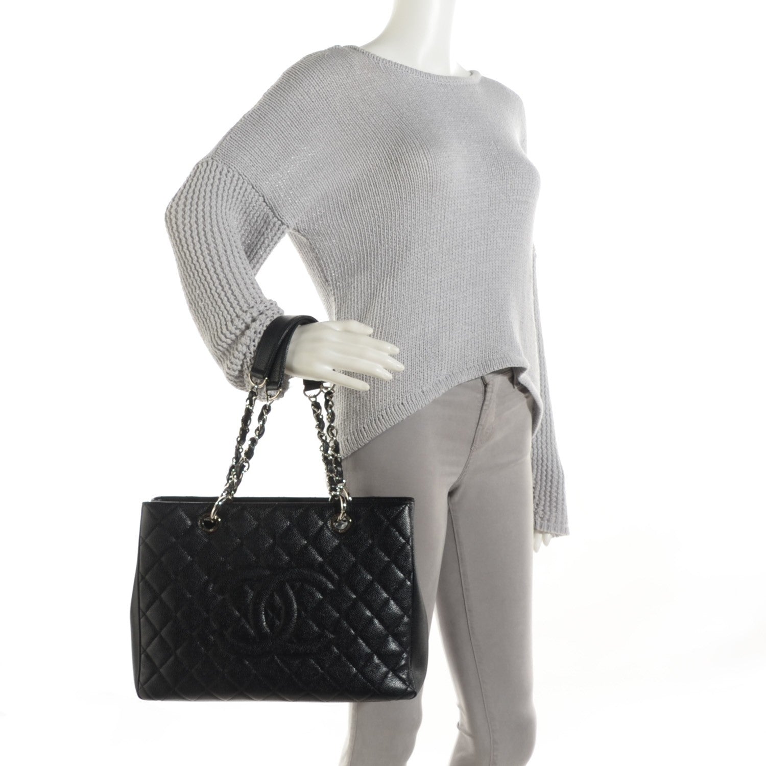 Chanel Caviar Quilted Grand Shopping Tote GST Black 2 of 7