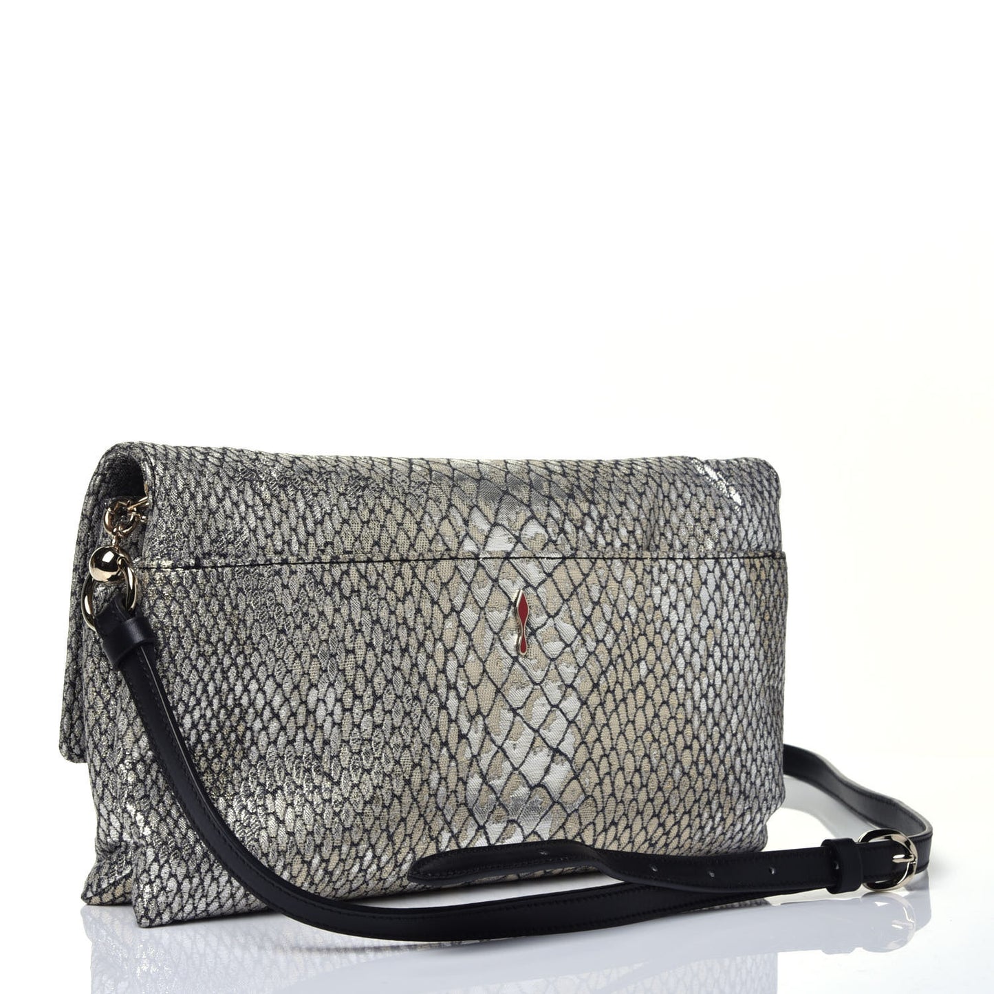 Glitter Fabric Snakeskin Embossed Clutch