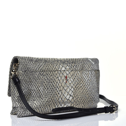 Christian Louboutin Glitter Fabric Snakeskin Embossed Clutch 3 of 9