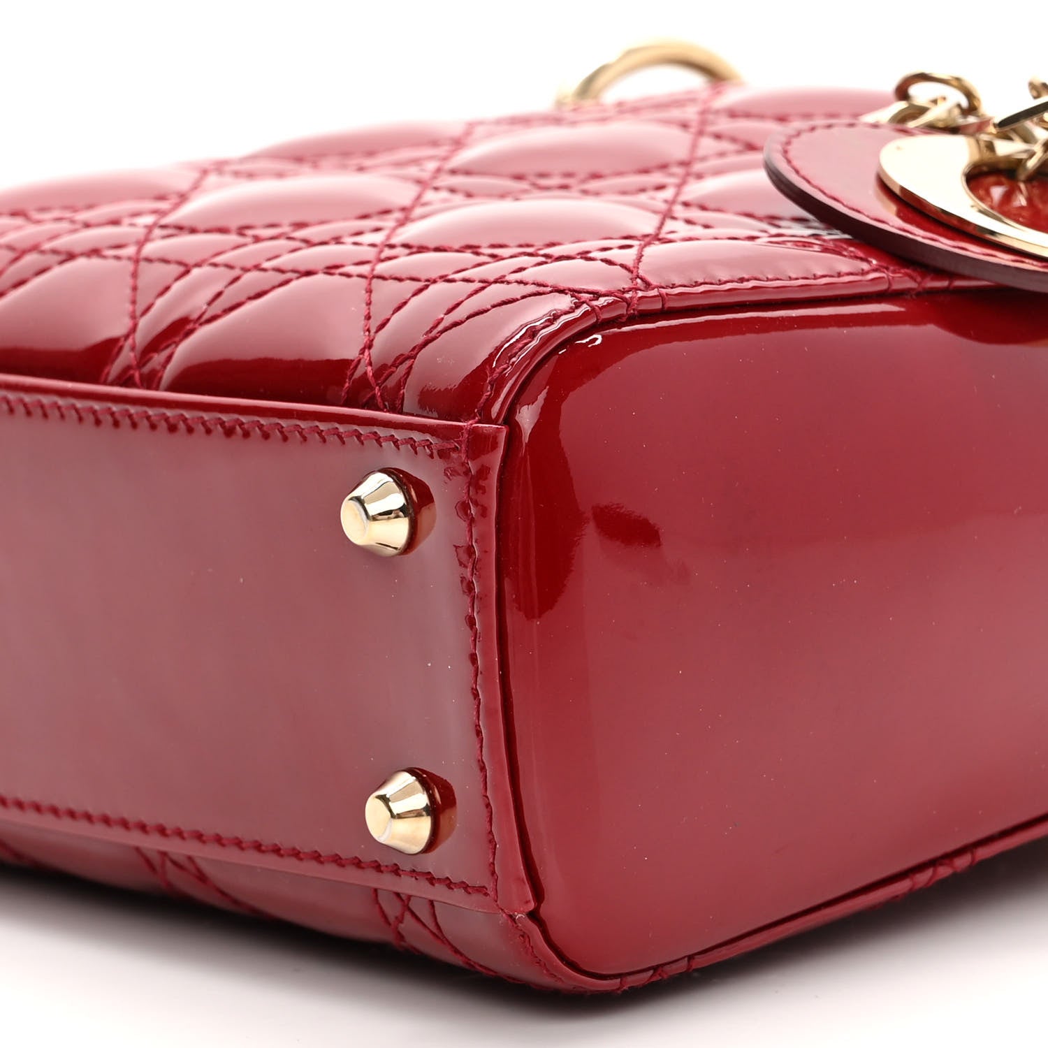 Christian Dior Patent Cannage Mini Lady Dior Red 10 of 10