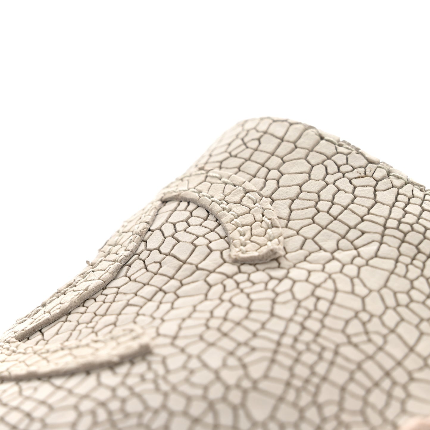 Crackled Calfskin Espadrilles 36 Light Beige Black