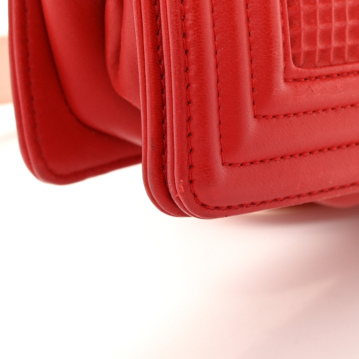 Chanel Lambskin Embossed New Medium Boy Cube Flap Red 15 of 21