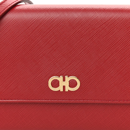 Salvatore Ferragamo Printed Calfskin Gancini Wallet On Chain Red 8 of 13