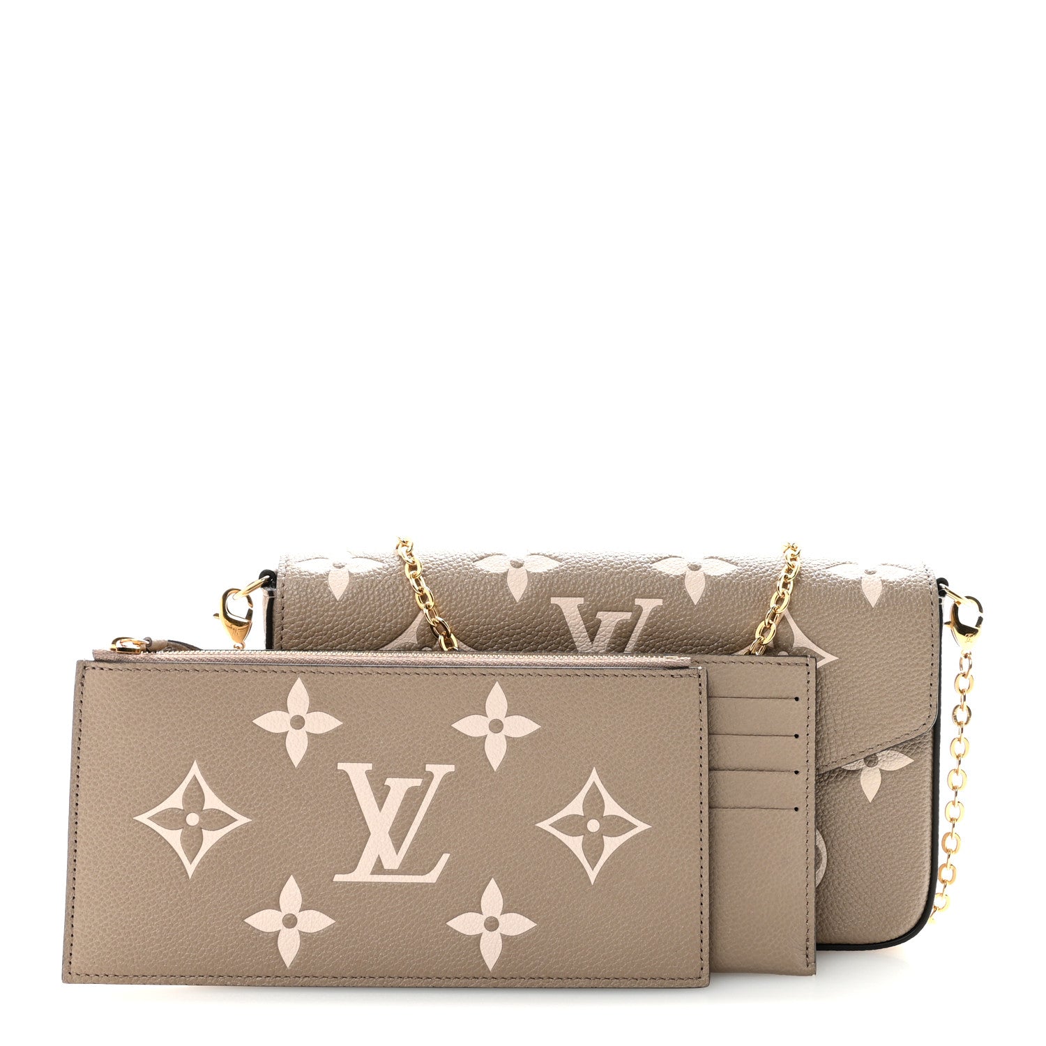 Louis Vuitton Empreinte Monogram Giant Felicie Pochette Tourterelle Creme 3 of 10