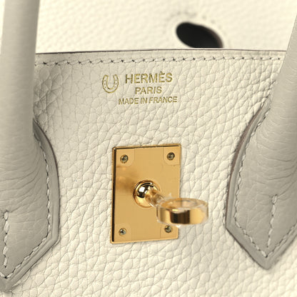 Hermes Togo Horseshoe Birkin 25 Craie Gris Tourterelle 6 of 13