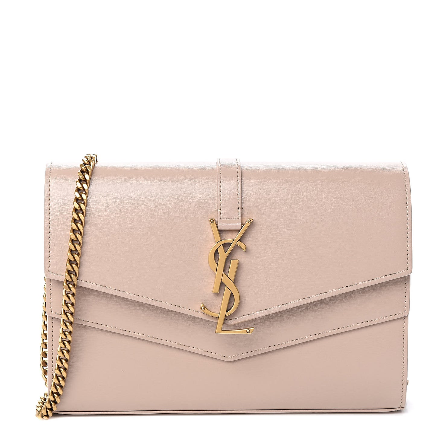 Smooth Calfskin Monogram Sulpice Chain Wallet Light Natural