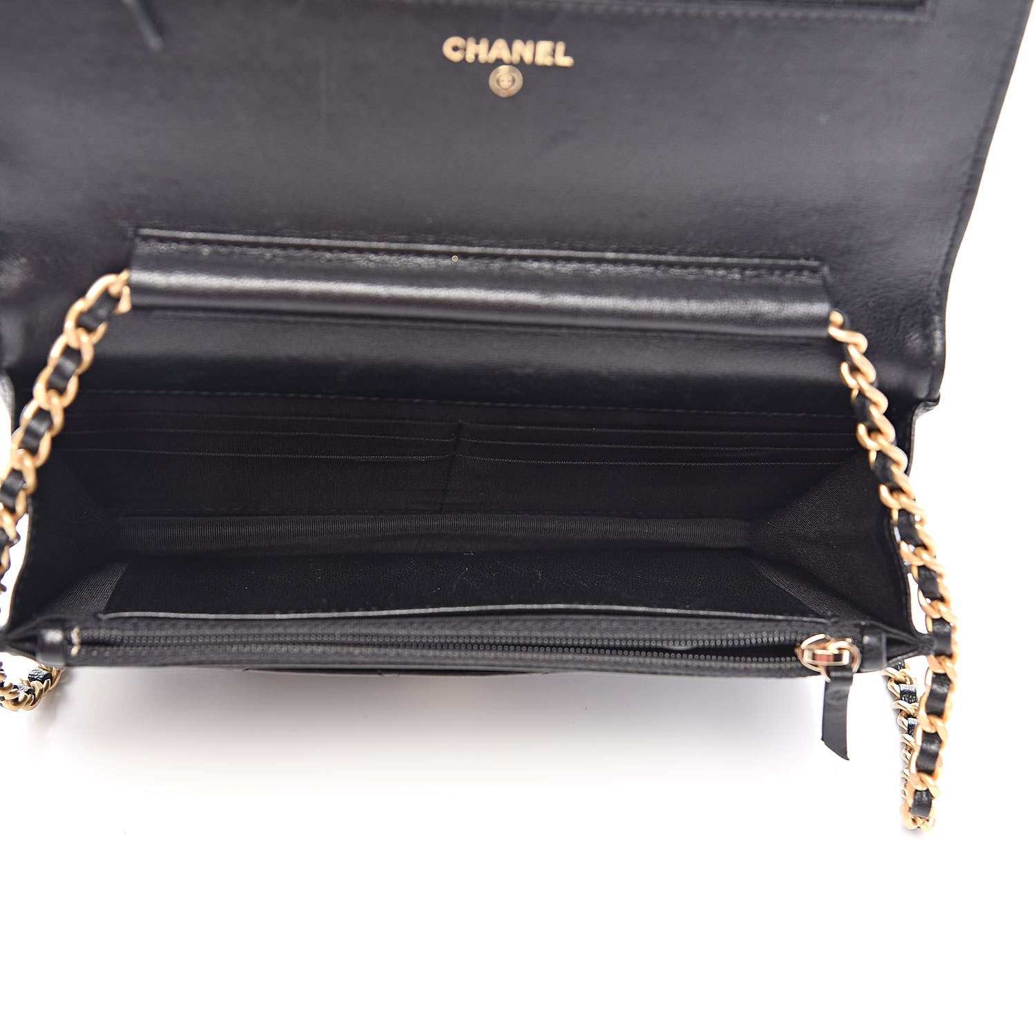 Chanel Lambskin Quilted Infinity Wallet On Chain WOC Black 5 of 12
