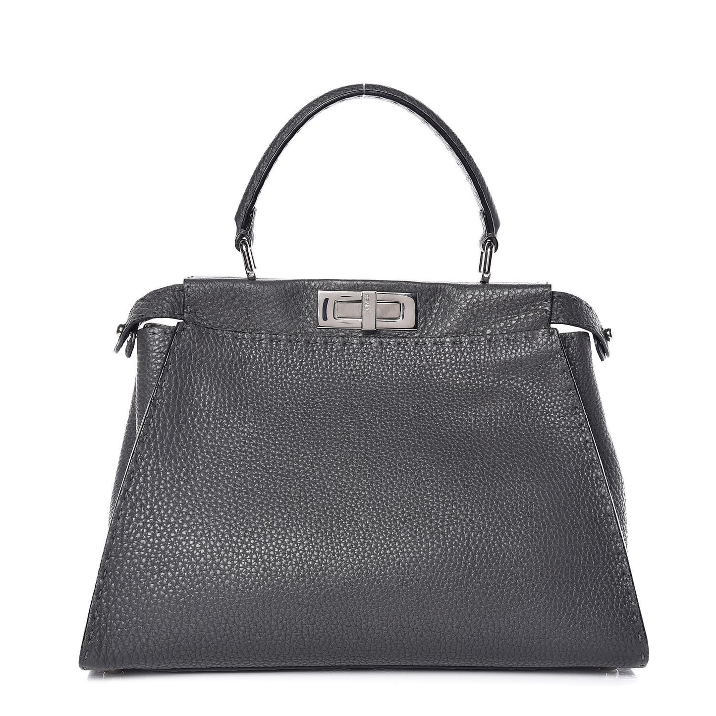 Cuoio Romano Selleria Bi-Color Medium Peekaboo Iconic Satchel Asfalto Latte