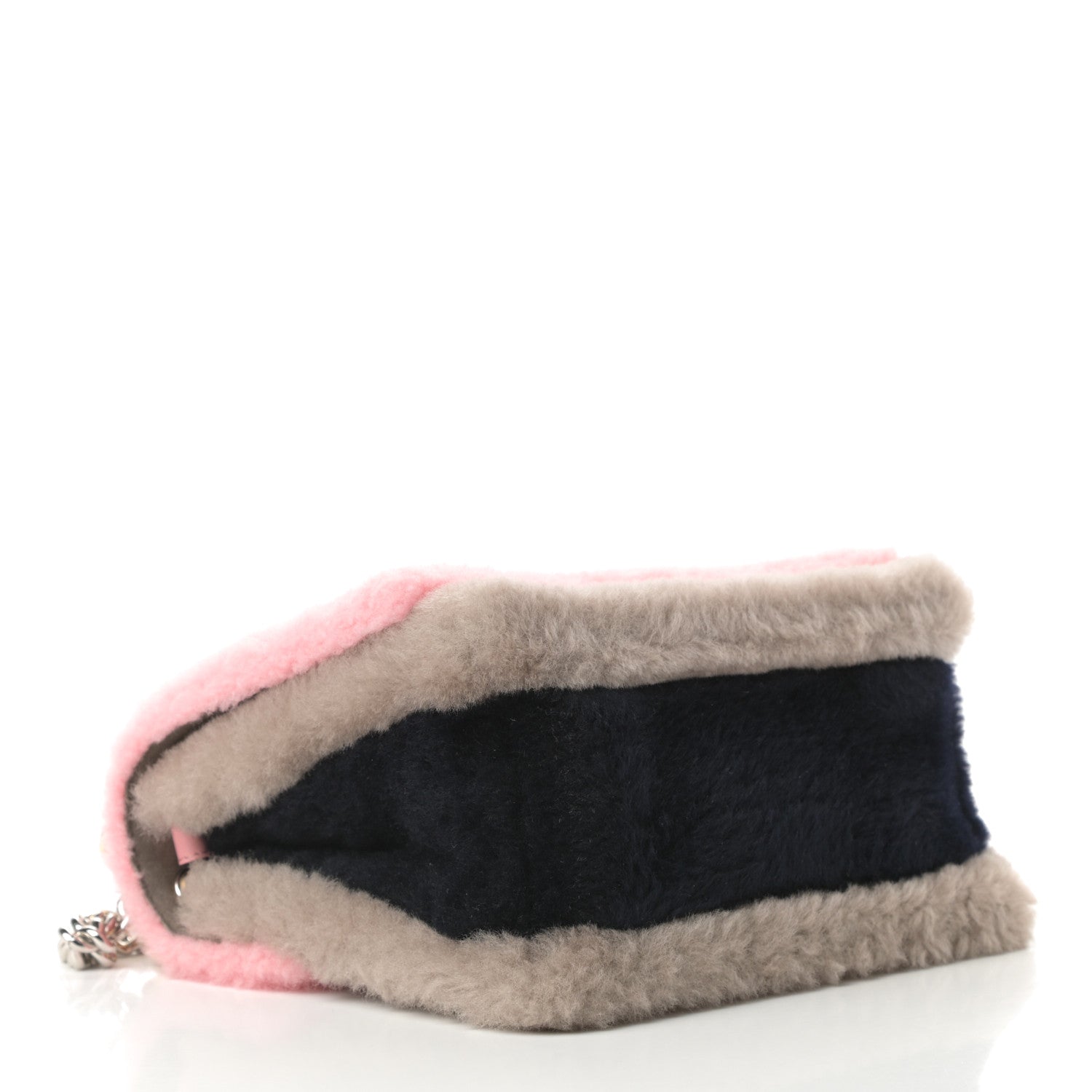 Fendi Shearling Vitello Century F is Fendi Small Kan I Shoulder Bag Pink Tortora Blue 4 of 11