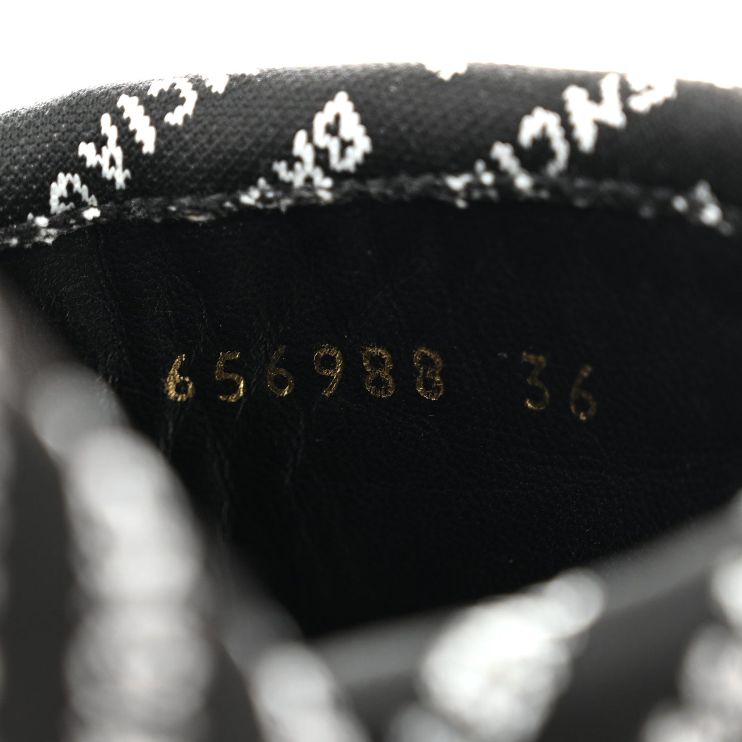 Jacquard Allover Logo Rise Platform Sandals 36 Black White