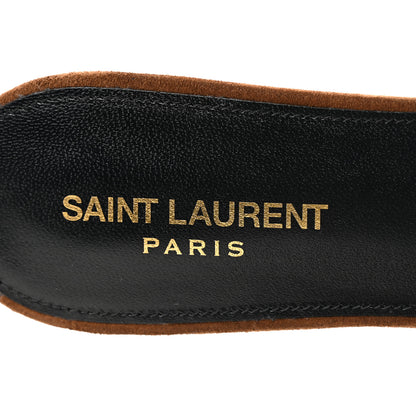 Saint Laurent Suede Babylone Slide Sandals 41 Dark Havana 8 of 8