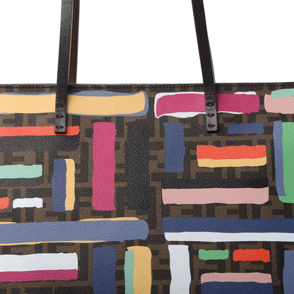 Fendi Zucca Spalmati Chalks Medium Roll Tote Tobacco Multicolor 7 of 10