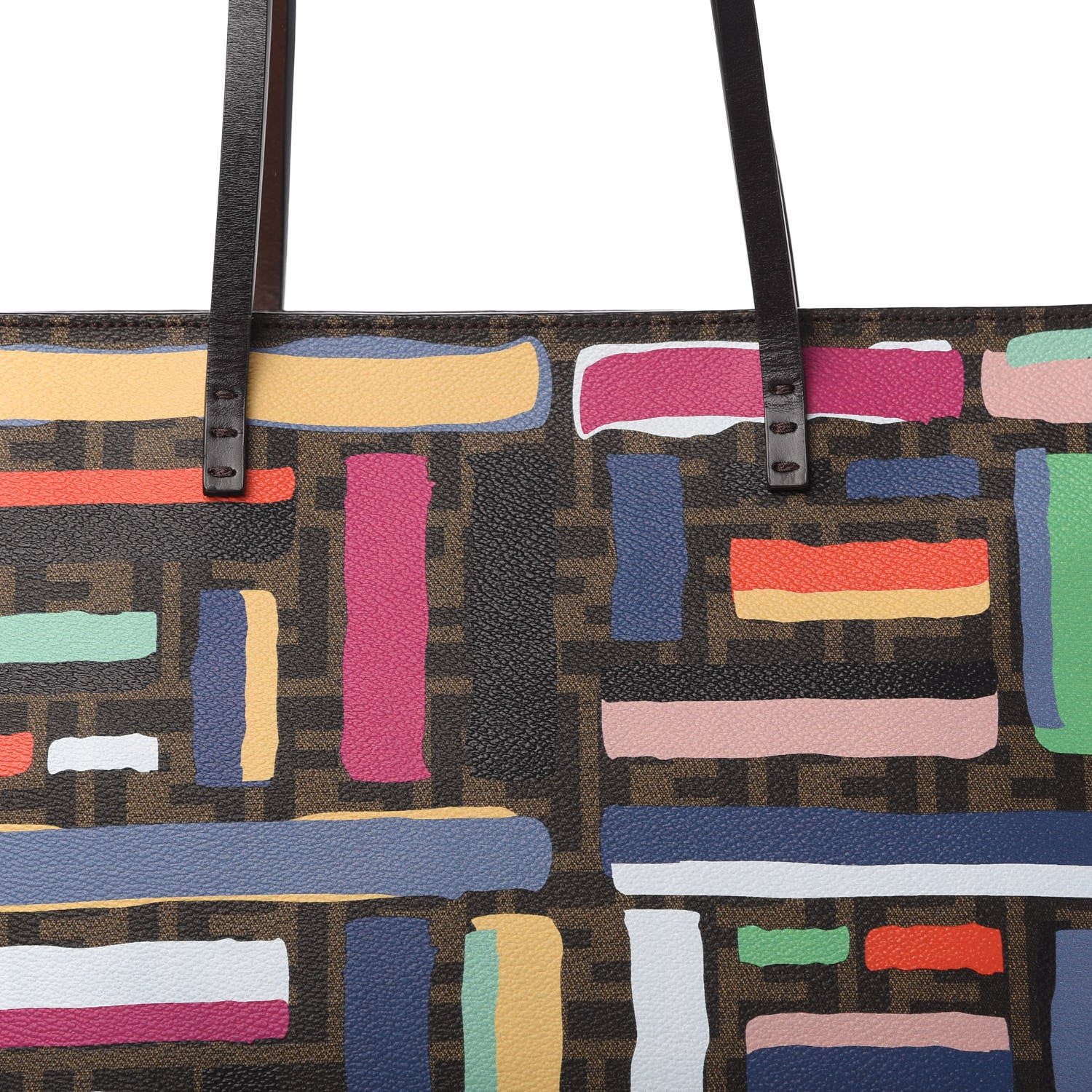 Fendi Zucca Spalmati Chalks Medium Roll Tote Tobacco Multicolor 8 of 8