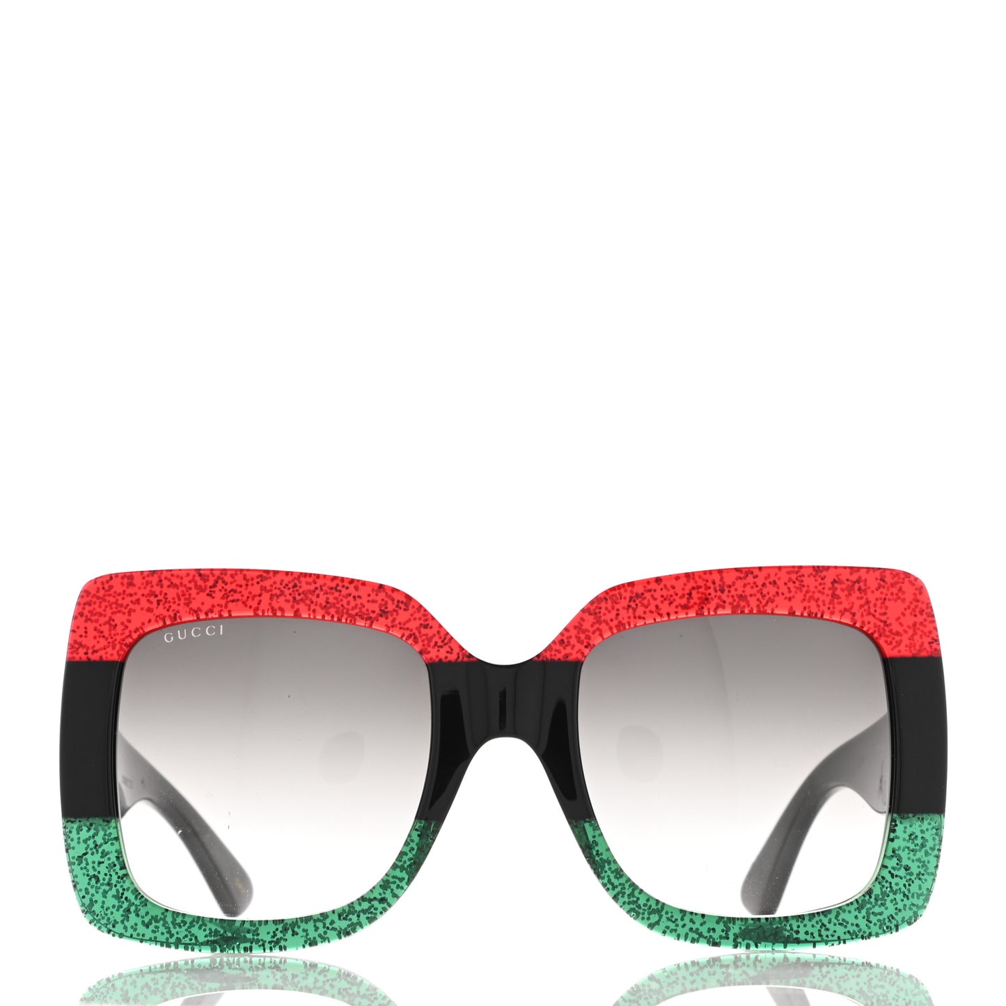Acetate Square Frame Sunglasses GG0083S Glitter Red Black Green