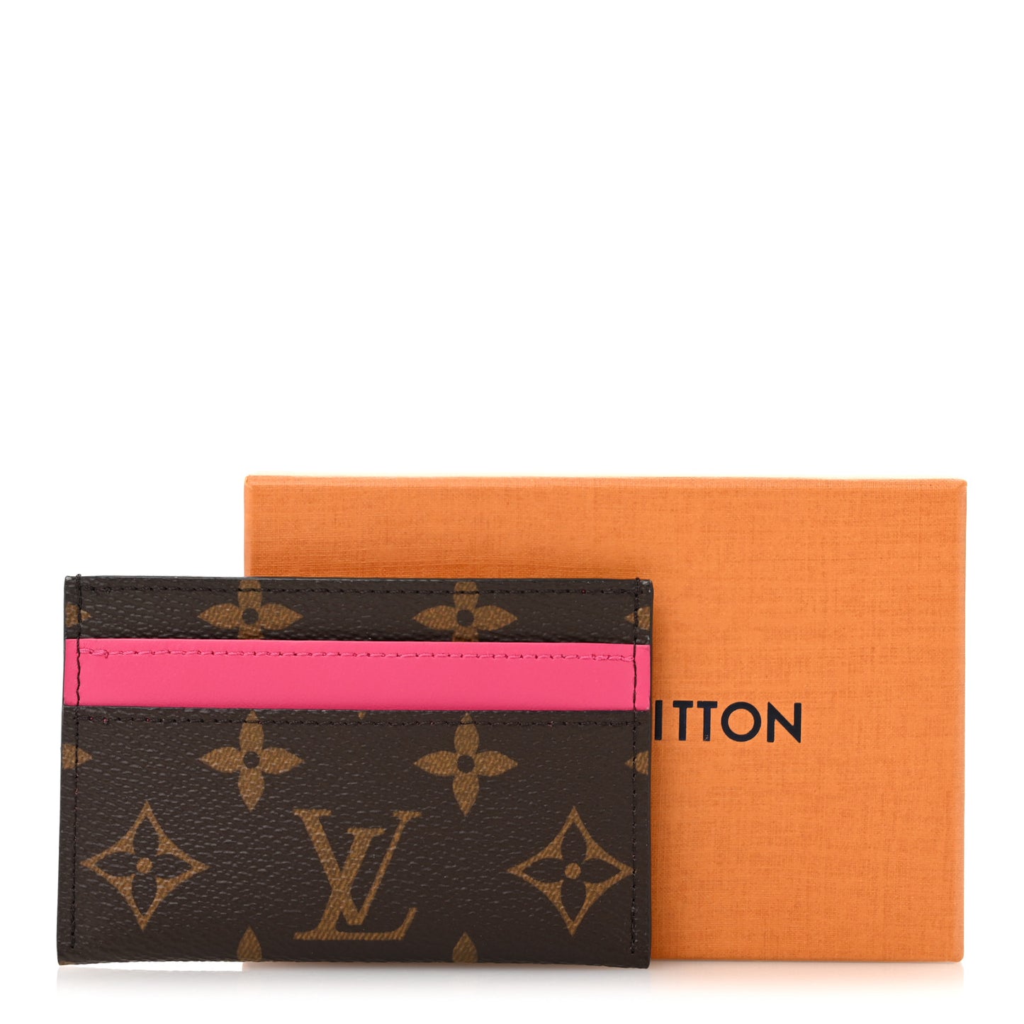 Monogram Double Card Holder Pondichery Pink
