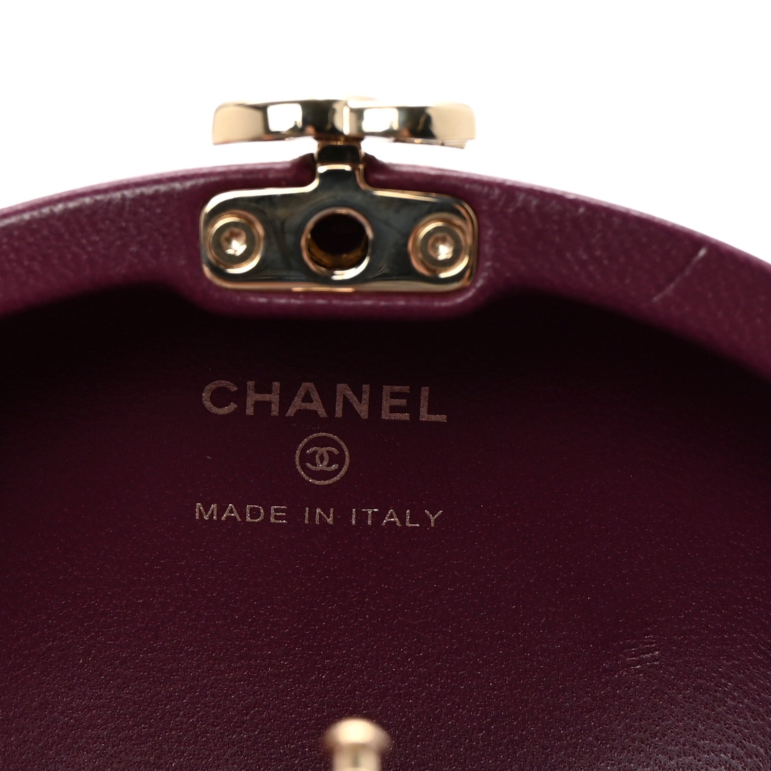 Chanel Lambskin Quilted Oval Minaudiere Chain Clutch Purple 6 of 10