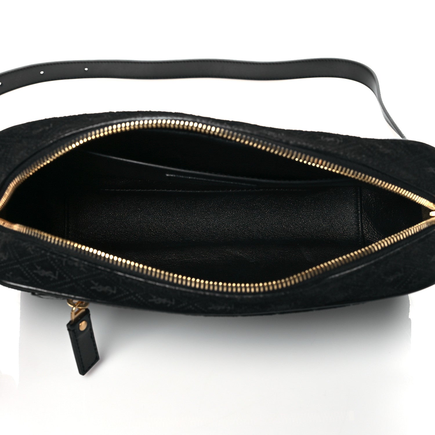 Saint Laurent Suede Monogram All Over Camera Bag Black 5 of 9