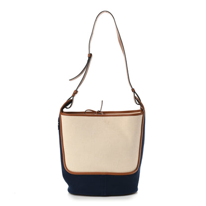 Loewe Canvas Paulas Ibiza Colorblock Balloon Hobo Navy Ecru 1 of 9